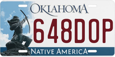 OK license plate 648DOP