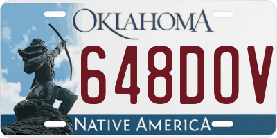 OK license plate 648DOV