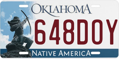 OK license plate 648DOY
