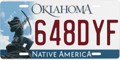 OK license plate 648DYF