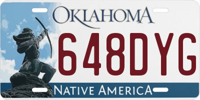 OK license plate 648DYG