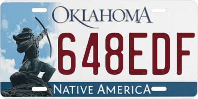 OK license plate 648EDF
