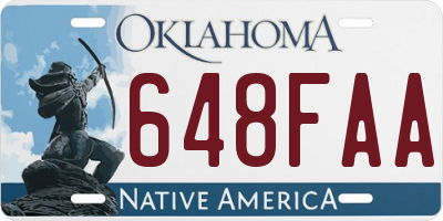 OK license plate 648FAA