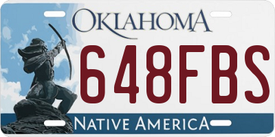 OK license plate 648FBS