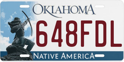 OK license plate 648FDL