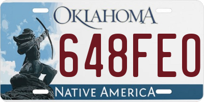 OK license plate 648FEO