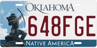 OK license plate 648FGE