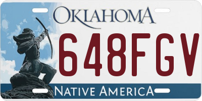 OK license plate 648FGV