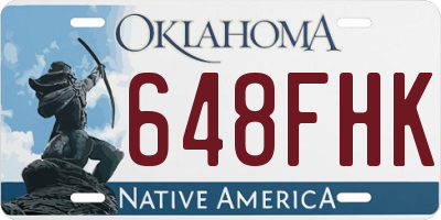 OK license plate 648FHK