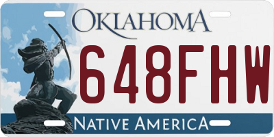 OK license plate 648FHW