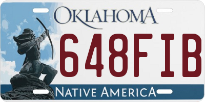 OK license plate 648FIB