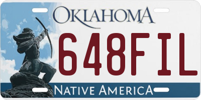 OK license plate 648FIL