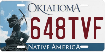 OK license plate 648TVF