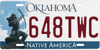 OK license plate 648TWC