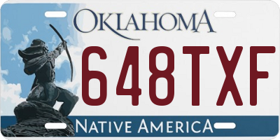 OK license plate 648TXF