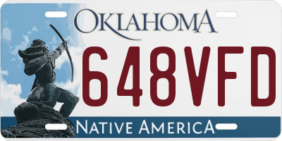 OK license plate 648VFD