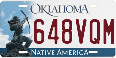 OK license plate 648VQM