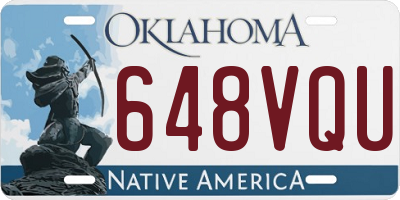 OK license plate 648VQU