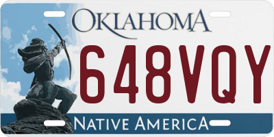 OK license plate 648VQY