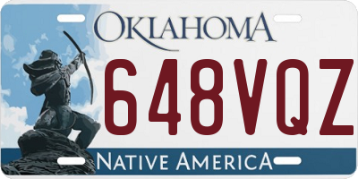OK license plate 648VQZ