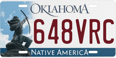 OK license plate 648VRC