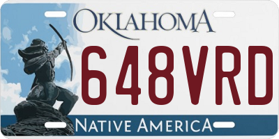 OK license plate 648VRD