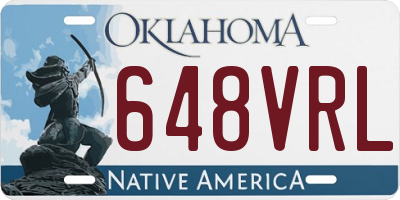 OK license plate 648VRL