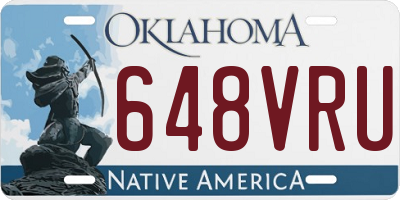 OK license plate 648VRU