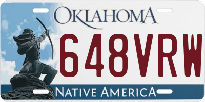 OK license plate 648VRW