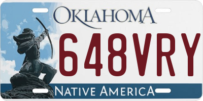 OK license plate 648VRY