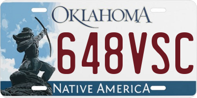 OK license plate 648VSC