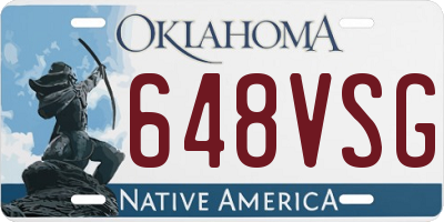 OK license plate 648VSG