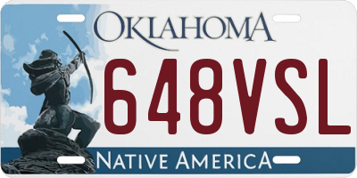 OK license plate 648VSL