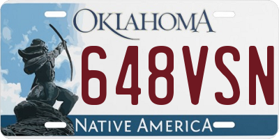 OK license plate 648VSN
