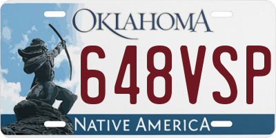 OK license plate 648VSP