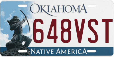 OK license plate 648VST