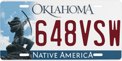 OK license plate 648VSW