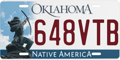 OK license plate 648VTB