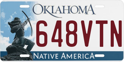 OK license plate 648VTN