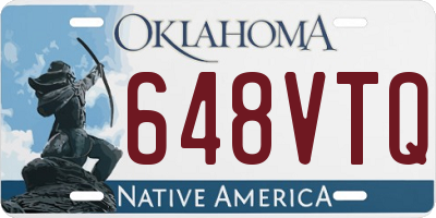 OK license plate 648VTQ