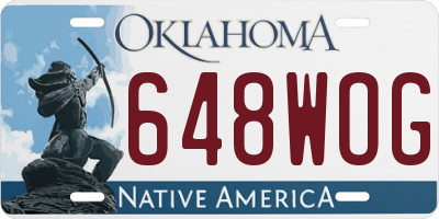 OK license plate 648WOG