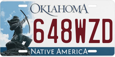 OK license plate 648WZD