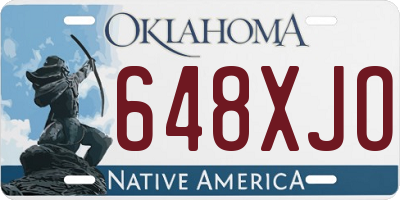 OK license plate 648XJO