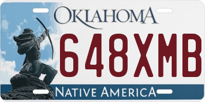 OK license plate 648XMB