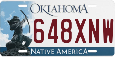 OK license plate 648XNW