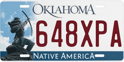 OK license plate 648XPA
