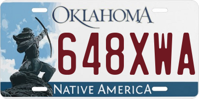 OK license plate 648XWA