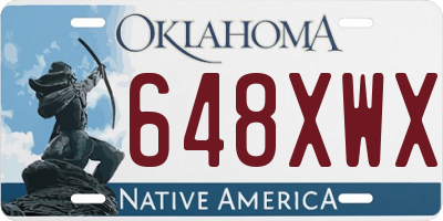 OK license plate 648XWX