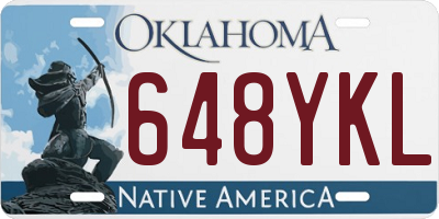 OK license plate 648YKL