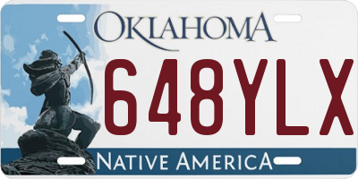 OK license plate 648YLX